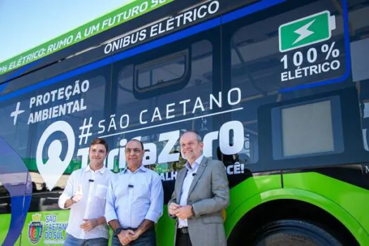 Primeiro ônibus elétrico do transporte público de São Caetano começa a circular nesta quinta-feira