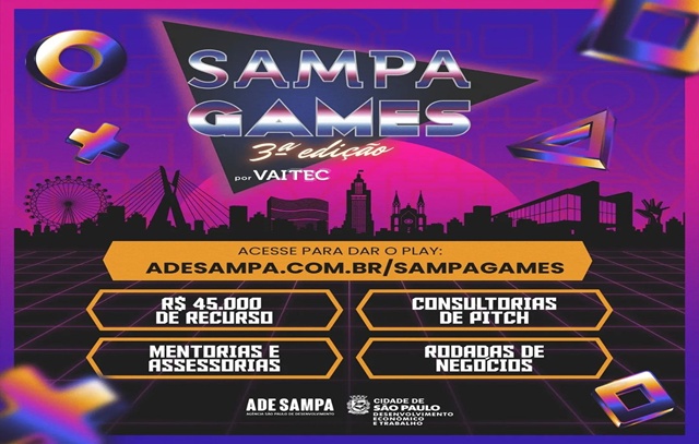 Inscrições no Programa de Aceleração Sampa Games podem ser feitas até 7 de julho