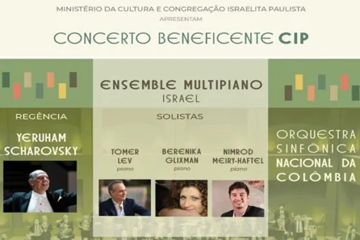 Concerto na Sala São Paulo com Orquestra da Colômbia e trio de pianistas israelenses