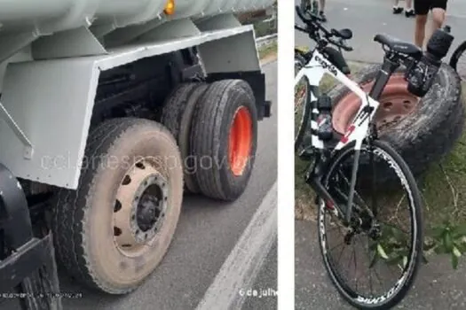 Ciclista morre após ser atingido por roda de caminhão em rodovia de SP