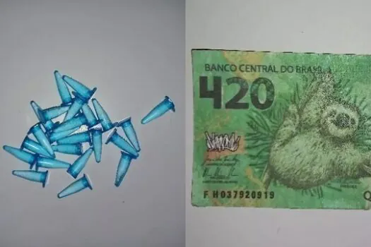 Nota de R$ 420 com desenho de maconha e bicho-preguiça é apreendida no PR