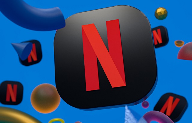 netflix logo on abstract geometry background