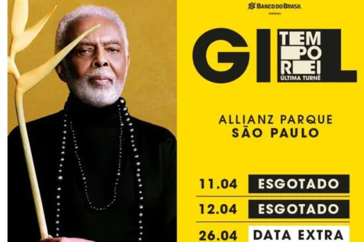 Gilberto Gil esgota duas datas e anuncia mais um show de sua última turnê em São Paulo