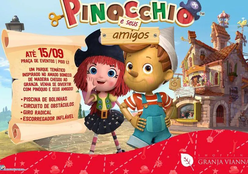 Shopping Granja Vianna prepara parque temático no clássico literário Pinocchio