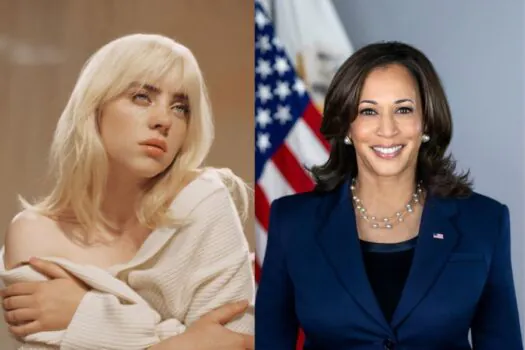 Billie Eilish declara apoio a Kamala Harris e pede que fãs se registrem para votar