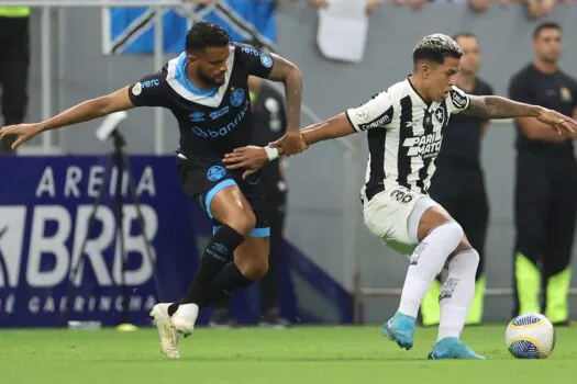 Botafogo tem gol anulado, empata com Grêmio, e vê Palmeiras encostar