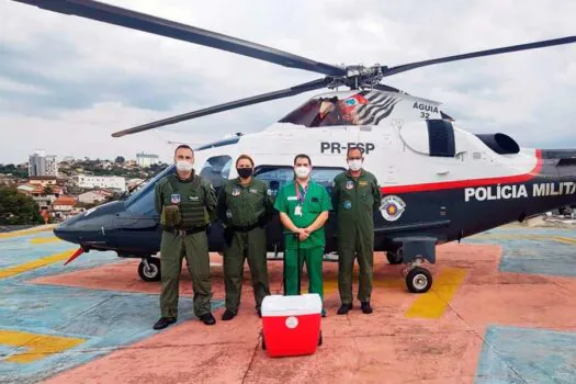 Helicópteros da PM superam 900 missões de transporte de órgãos para transplantes