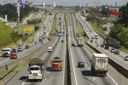 Caminhão cai de viaduto e motorista fica preso às ferragens em SP