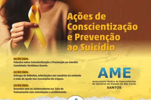 AME Santos realiza ações de conscientização sobre prevenção ao suicídio