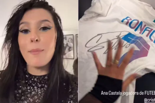 Ana Castela ganha camiseta e chuteira autografadas por Cristiano Ronaldo