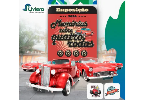 Exposição de carros antigos estaciona no Riviera Shopping