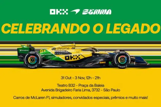 OKX homenageia Senna e traz uma experiência única de automobilismo para SP