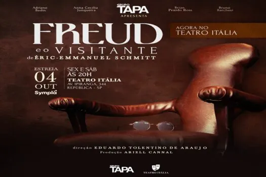 Sucesso de público, Freud e o Visitante, do Grupo Tapa ganha nova temporada na capital paulista