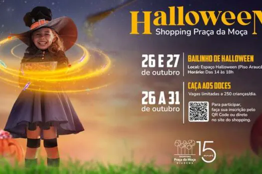 Caça aos doces e bailinho agitam o Halloween do Shopping Praça da Moça