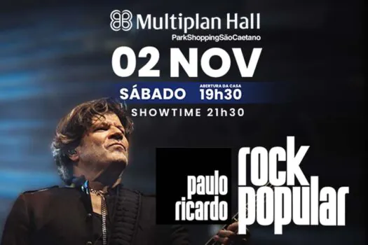 Paulo Ricardo canta grandes sucessos no palco do Multiplan Hall ParkShopping São Caetano