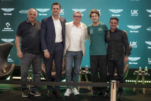 Fórmula 1: pilotos Felipe Drugovich e Bernd Mayländer visitam a Aston Martin São Paulo