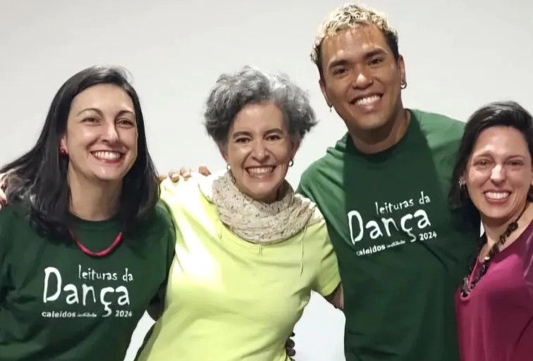 Diretora da Escola Fernanda Sgarbi, Diretora do Caleidos Isabel Marques, intérpretecriador Franco Salluzio e Diretora e Pedagoga Ana Carolina Mandri.