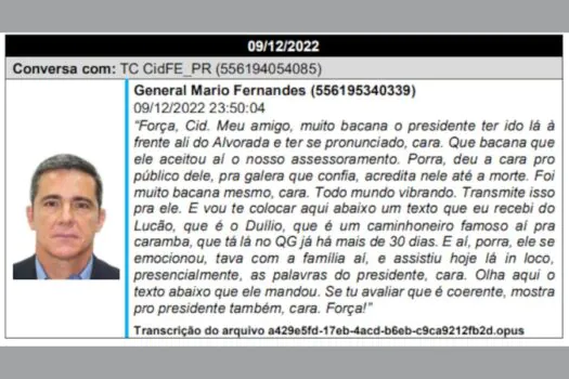 General imprimiu plano de execução de Lula no Planalto