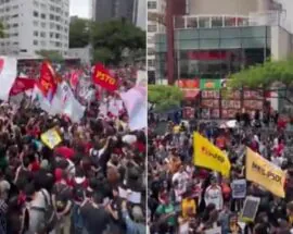 Título do post: Manifestantes bloqueiam parte da Av Paulista em protesto contra escala 6x1