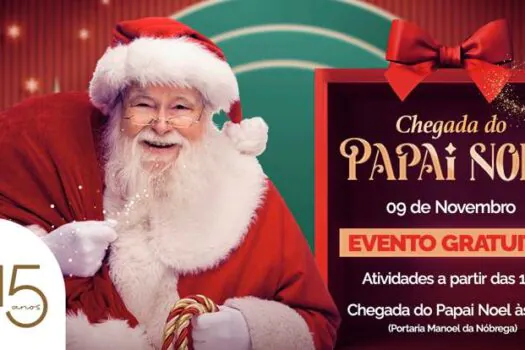 Chegada do Papai Noel marca inauguração da decoração natalina do Shopping Praça da Moça