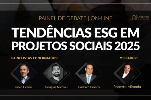 Painel “Tendências ESG em Projetos Sociais 2025” discutirá o futuro do investimento sustentável