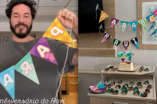 Eliezer e Viih Tube celebram 1 mês do filho Ravi com festa no Hospital