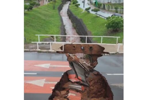 Chuva destrói ponte em Rio Verde, Goiás