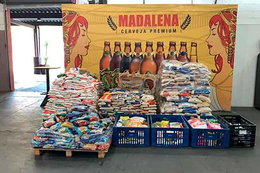 Cervejaria Madalena arrecada 3 toneladas de alimentos em 4 horas