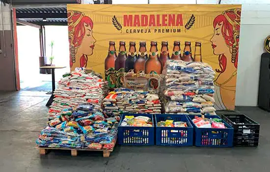 Cervejaria Madalena arrecada 3 toneladas de alimentos em 4 horas