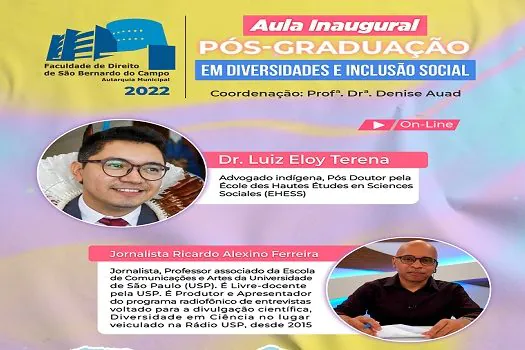 Pós-Graduação em Diversidades e Inclusão Social abordará “Vidas Importam” em Aula