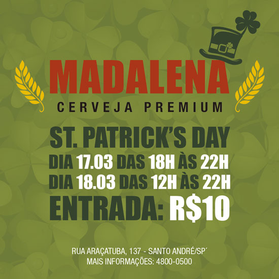 Cerveja Madalena celebra o St. Patrick’s Day