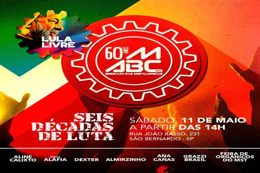 Metalúrgicos do ABC celebram 60 anos de luta neste sábado