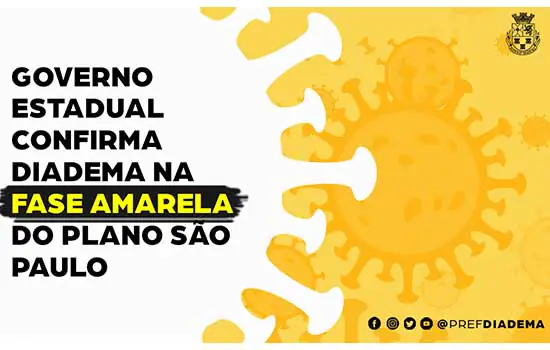 Governo Estadual confirma Diadema na fase Amarela do Plano São Paulo