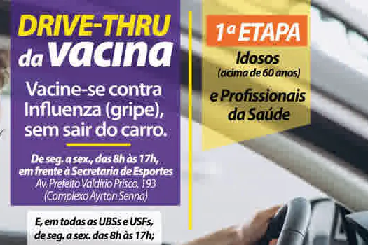 Ribeirão Pires terá “drive-thru” de vacinação para idosos e profissionais da Saúde