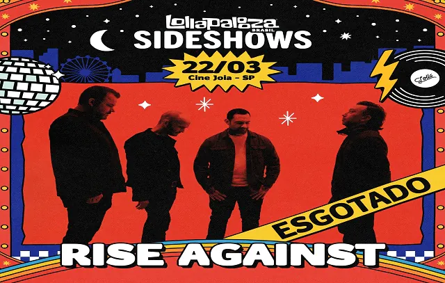 Lolla Sideshows do Rise Against tem ingressos esgotados no Cine Joia