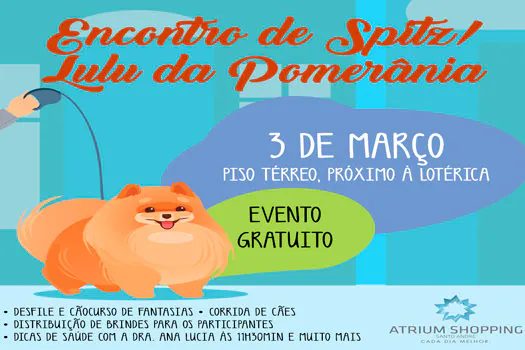 Encontro da raça Spitz/ Lulu da Pomerânia no Atrium Shopping