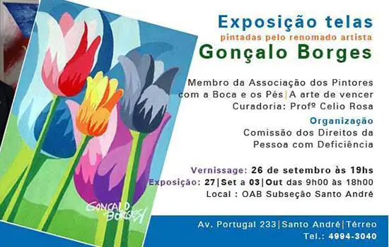 OAB Santo André promove exposição de Gonçalo Borges