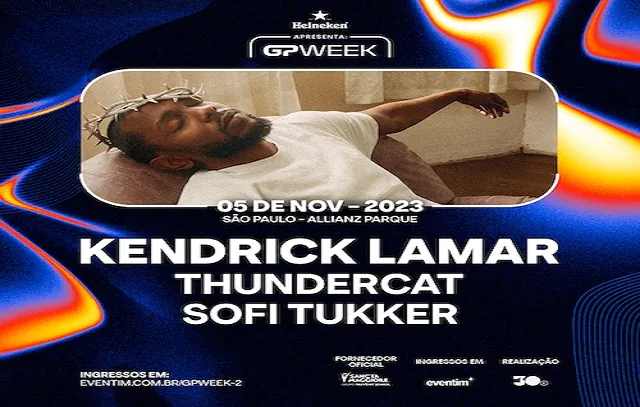 Kendrick Lamar é confirmado no segundo dia do GPWeek