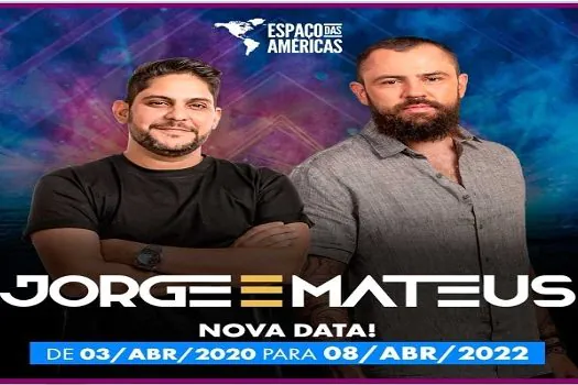 Jorge e Mateus sobem ao palco do Espaço das Américas para grande show