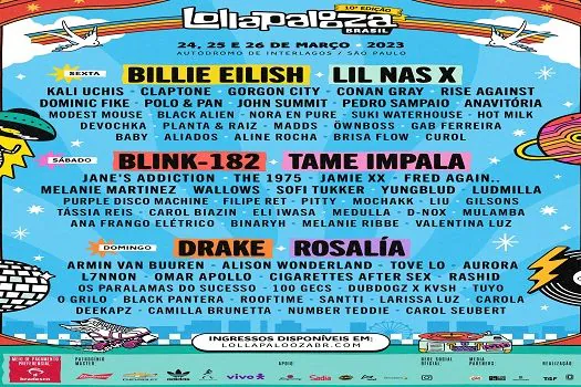 Lollapalooza Brasil revela as atrações divididas por dias