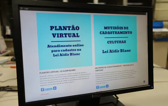 Santo André oferece plantão virtual sobre Lei Aldir Blanc