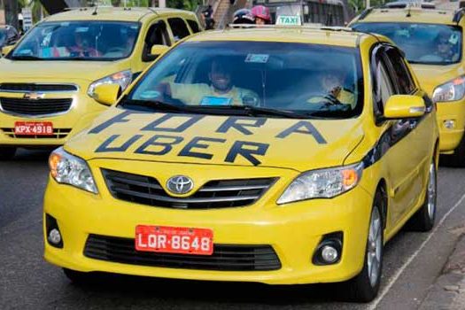 Protesto dos taxistas contra o Uber