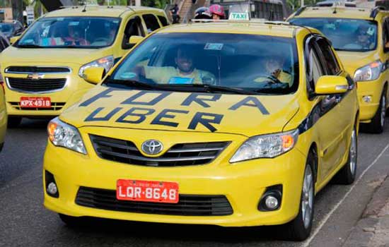 Protesto dos taxistas contra o Uber