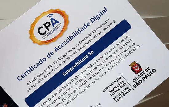 Portal da Transparência da Prefeitura será certificado com Selo de Acessibilidade Digital