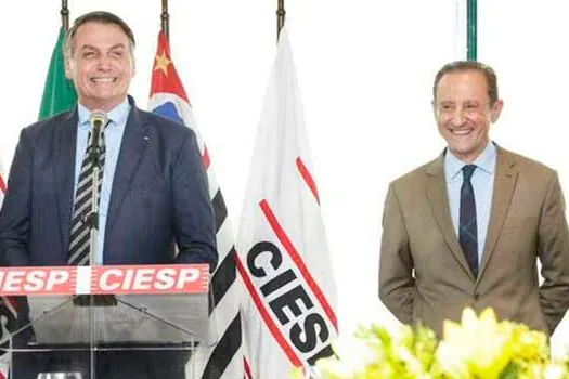 Em SP, Bolsonaro sela publicamente alinhamento com Paulo Skaf, da Fiesp