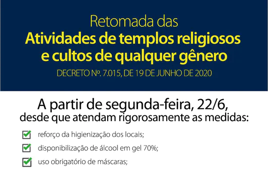 Ribeirão Pires anuncia retomada gradativa de templos religiosos e cultos