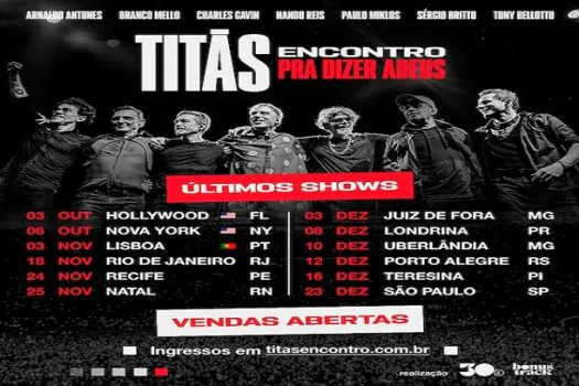 TITÃS ENCONTRO – Pra Dizer Adeus inicia vendas para os últimos shows da turnê