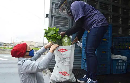 Troca de recicláveis por alimentos é retomada em Santo André