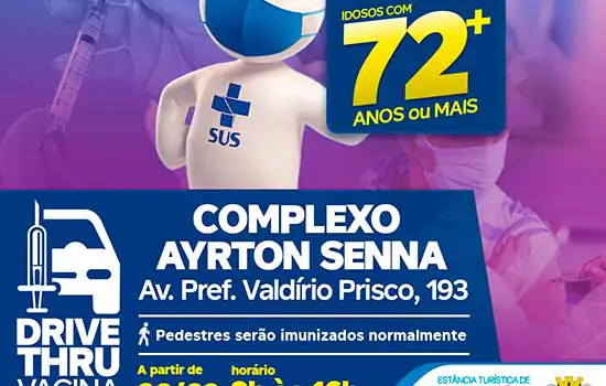 Ribeirão Pires inicia neste sábado (20) a vacinação dos idosos 72+