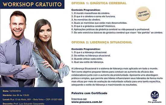 Pós da USCS realiza Workshop Liderança e Ginástica Cerebral